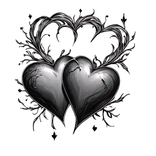 3 hearts connected tattoo design idea