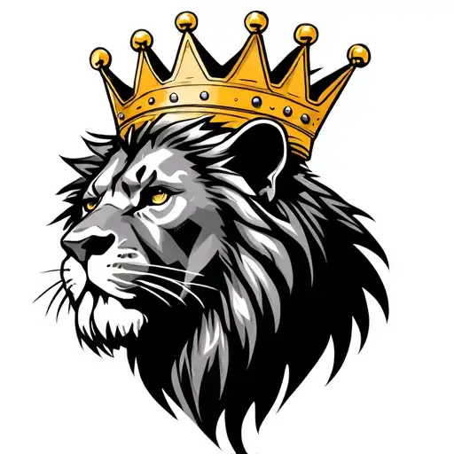 Escanors lion sin of pride with lebron james crown tilted slightly  tattoo design idea