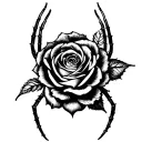 spider and rose web tattoo design idea