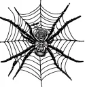 spider and rose web tattoo design idea