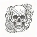 skull crying through flames tattoo design tattoo design idea