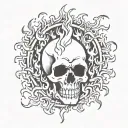 skull crying through flames tattoo design tattoo design idea