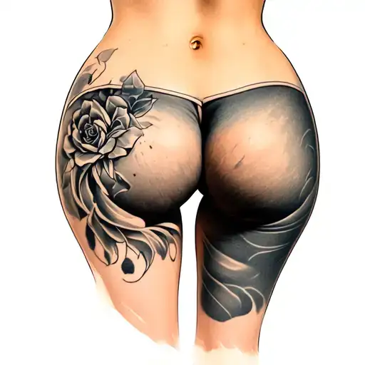 Buttocks tattoo design idea