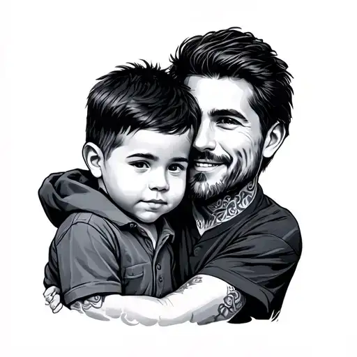 dad and son tattoo design idea
