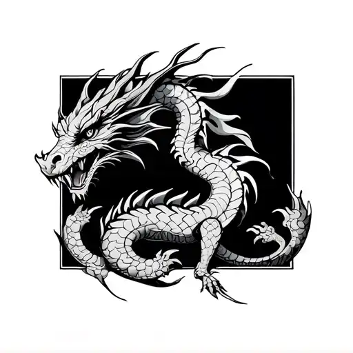 dragon gemini zodiac sign tattoo design idea