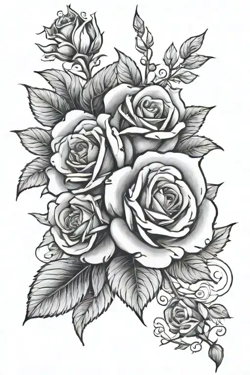 the name alexandra with roses growing tattoo design idea