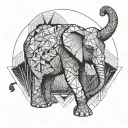 elephant standing tattoo design idea