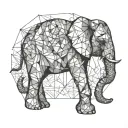 elephant standing tattoo design idea