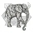 elephant standing tattoo design idea