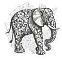 elephant standing tattoo design idea
