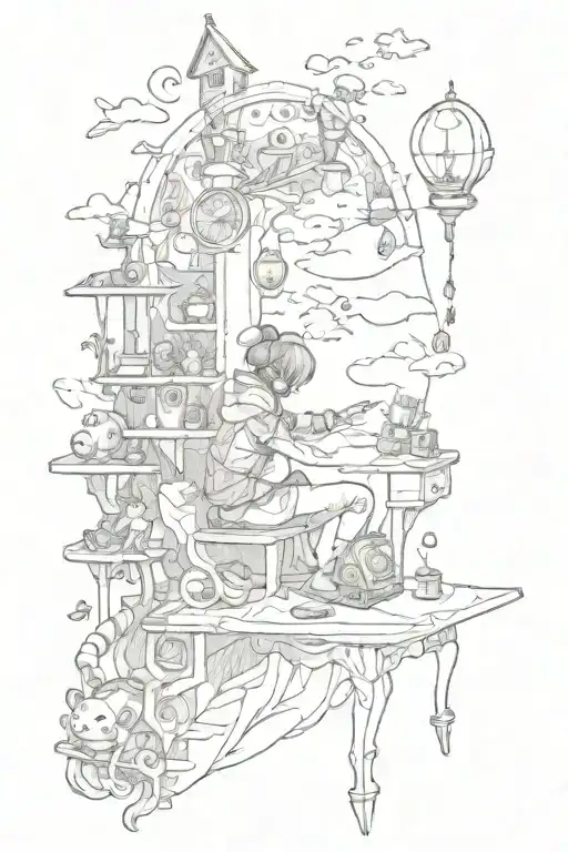 Gaming, Dreamer, exploring the world tattoo design idea