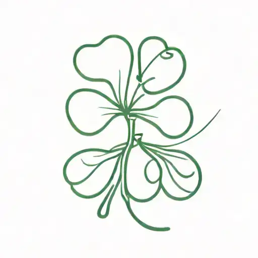 four leaf clover with stem that says "luck is made" tattoo design idea