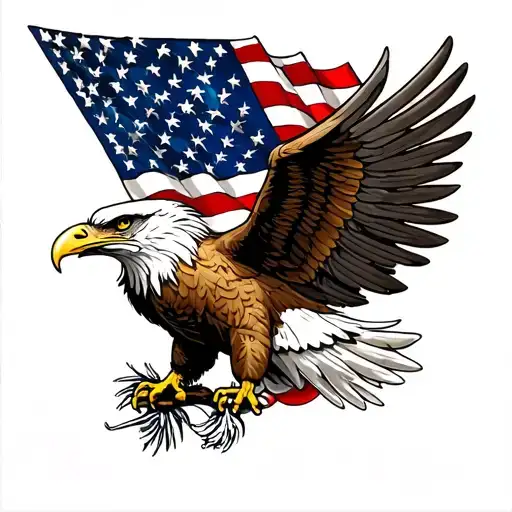 American flag eagle tattoo design idea
