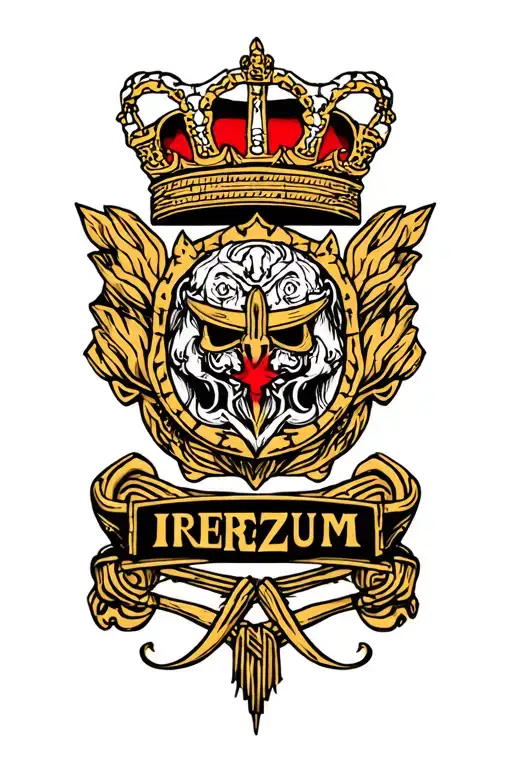 royal military Police badge intertwined with Viking tattoo design idea
