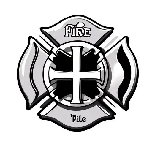 Firefighter Maltese Cross tattoo design idea