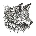 irezumi wolf head tattoo design idea