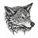 irezumi wolf head tattoo design idea