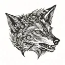 irezumi wolf head tattoo design idea