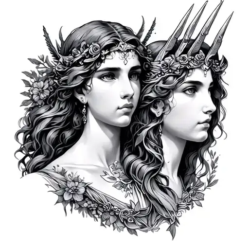 Apollo and Artemis inspired tattoo tattoo design idea