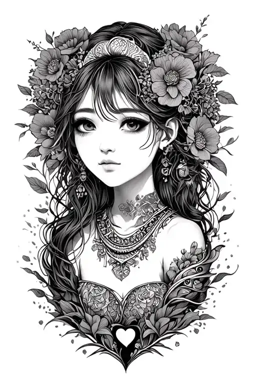 Nankurunaisa with little heart at the end of the final tattoo design idea