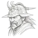 Samurai head tattoo design idea