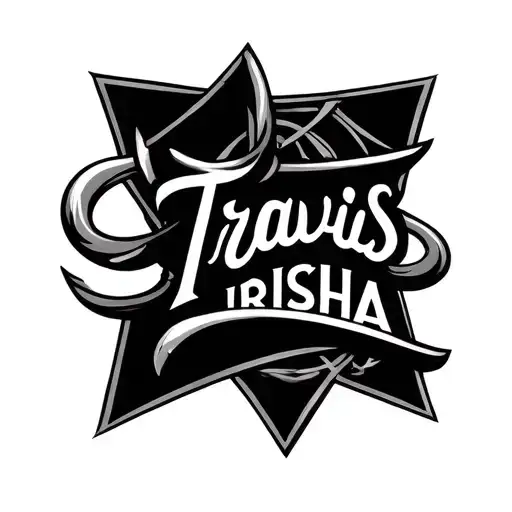 the name travis inertwined with trisha Srisha name simple tattoo tattoo design idea