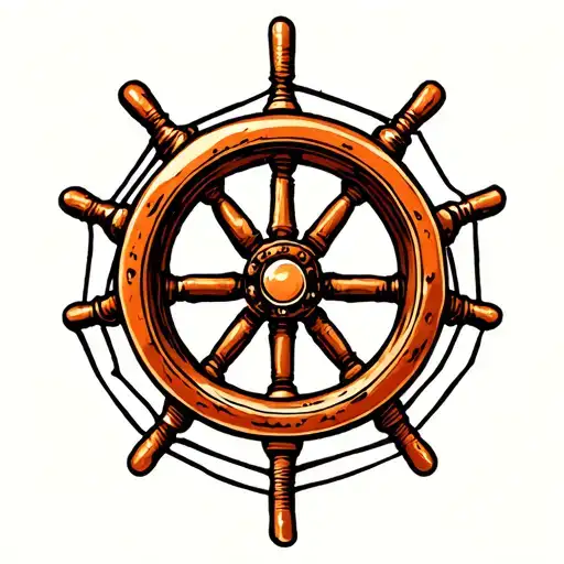 spider web half ship wheel on elbow tattoo design idea