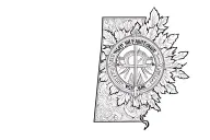 Family, faith, strength, integrity, honor son coat of arms Maine Alberta Arizona symbolic Maks tattoo design idea