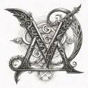 Create a tattoo that combines the initials of your wife Jacqueline with a symbol of your role as a slave, representing the balance between love and submission in your life tattoo design idea