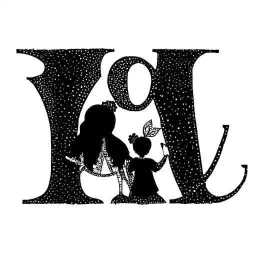 family with initials tattoo design idea