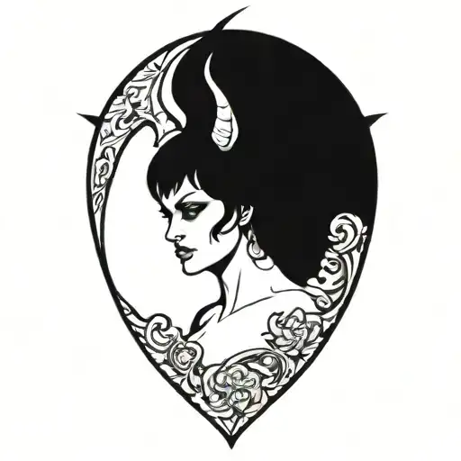 Demoness tattoo design idea