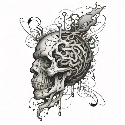 overthinking abstract tattoo design idea