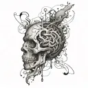 overthinking abstract tattoo design idea