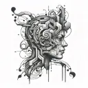 overthinking abstract tattoo design idea