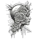 overthinking abstract tattoo design idea