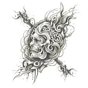 overthinking abstract tattoo design idea