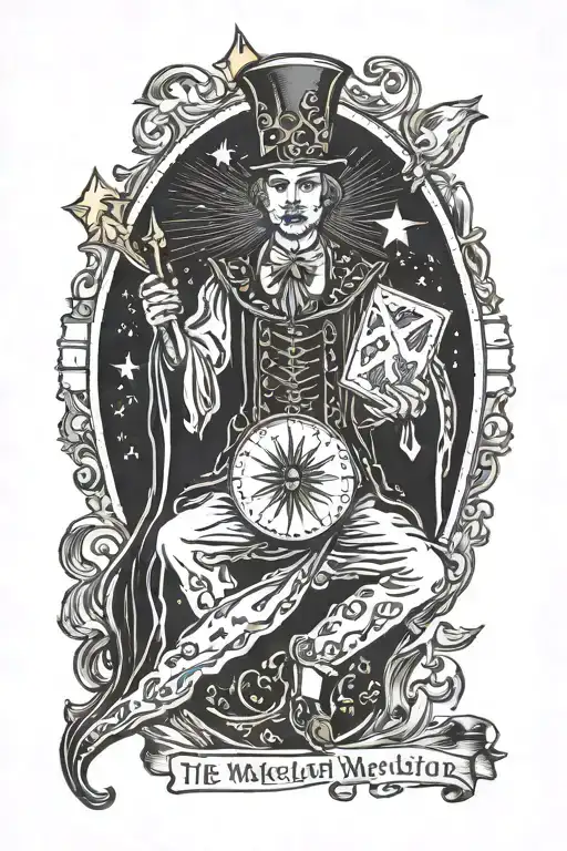 the magician tarot card  tattoo design idea