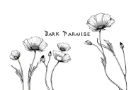 "Dark Paradise" opium poppies tattoo design idea