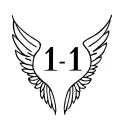 1111 numbers inside wings tattoo design idea