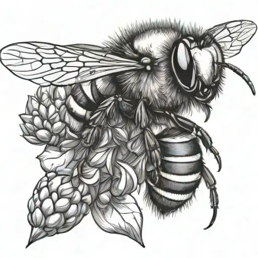 bumble bee holding a seed tattoo design idea