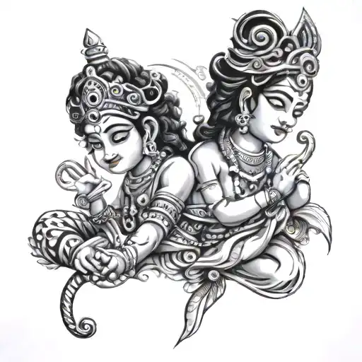 krishna tattoo design idea