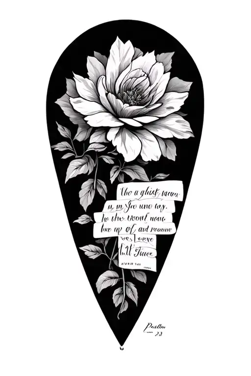 psalm 23 verse tattoo design idea