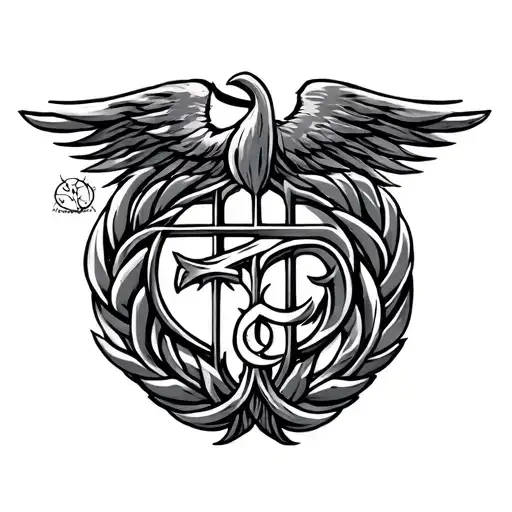 Guam symbol intertwined with portuese symbol  tattoo design idea