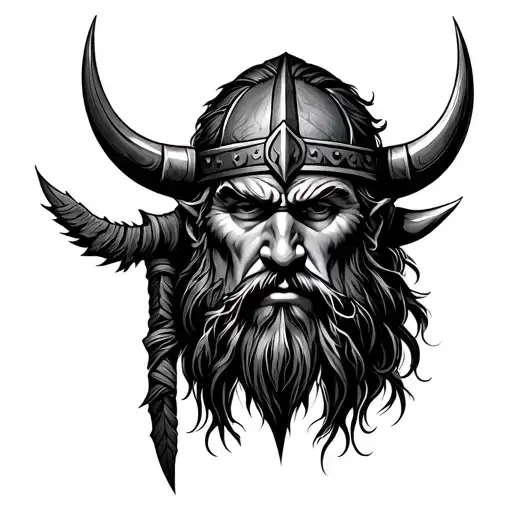 viking fiel face tattoo design idea
