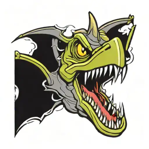 hiccuping pterodactyl  tattoo design idea