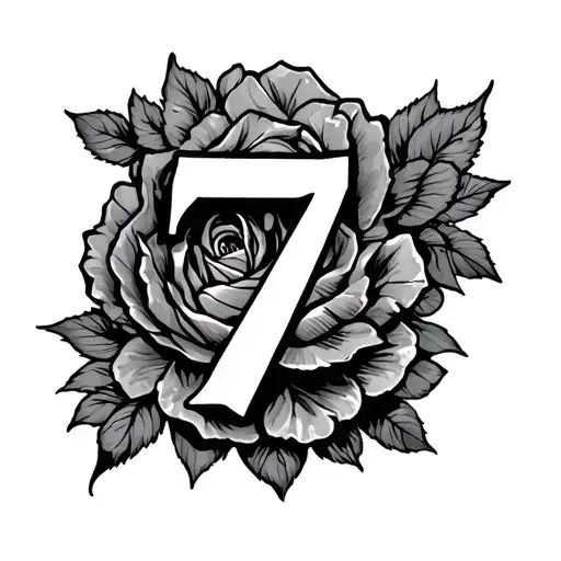 lucky 7 tattoo design idea