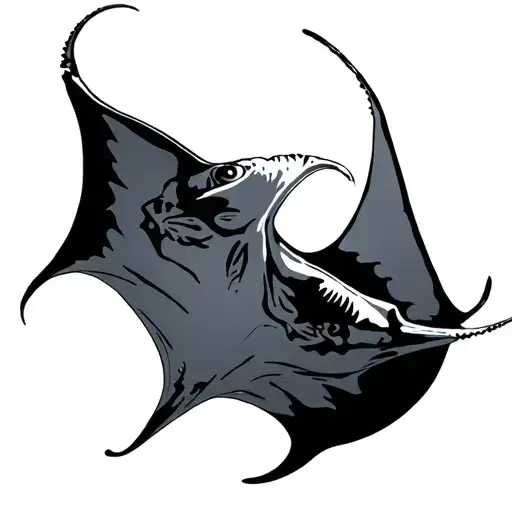 manta ray gracefully swimming tattoo design idea