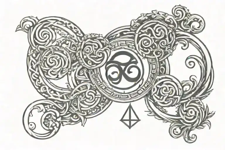 Triskele 4 Stoic Virtues Wisdom Temperance Justice Courage tattoo design idea