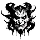 Demon face tattoo design idea