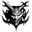 Demon face tattoo design idea